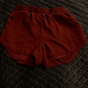 Maroon Flowy Shorts